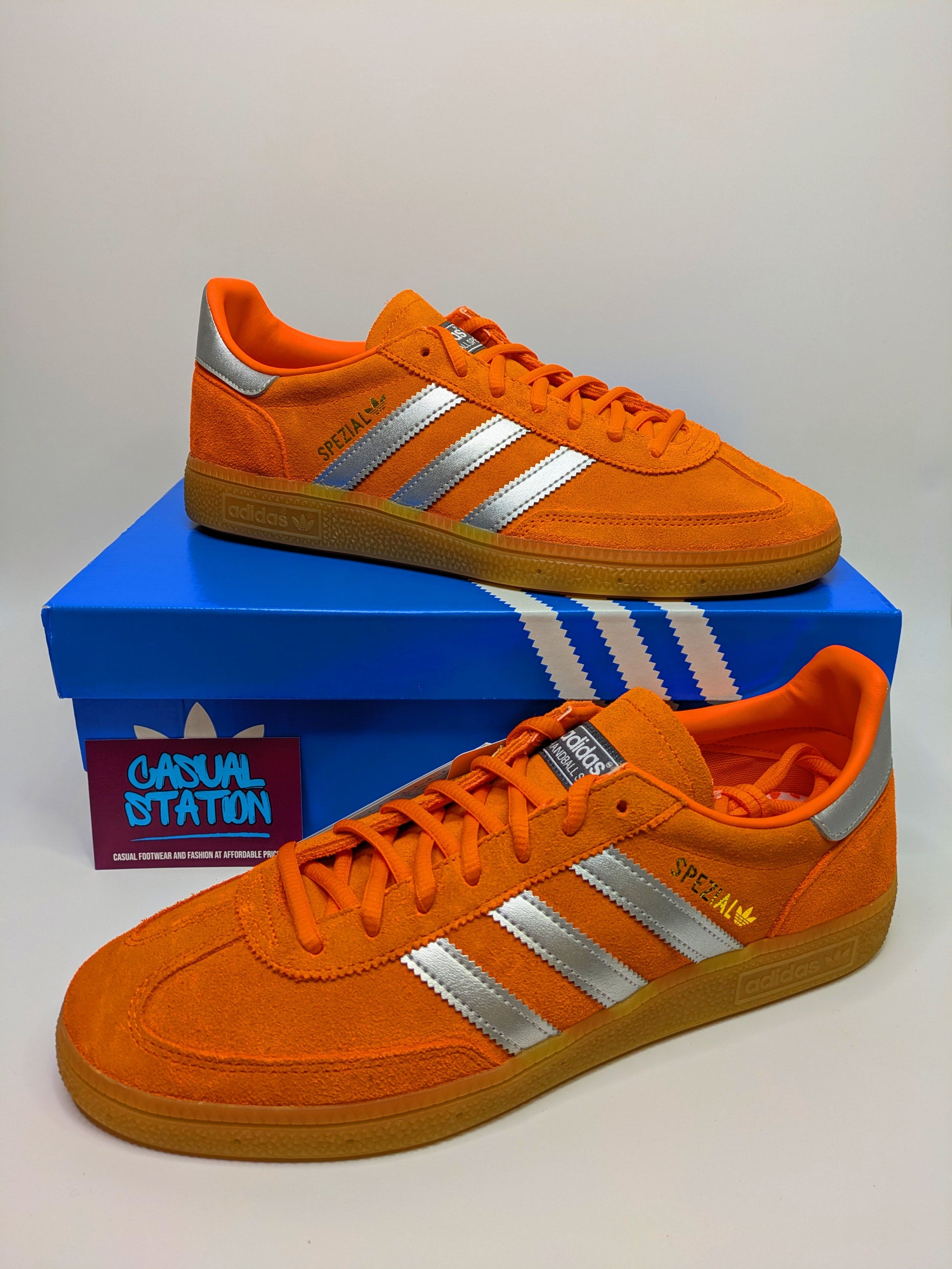 Adidas Handball Spezial Orange and Silver Casual Station