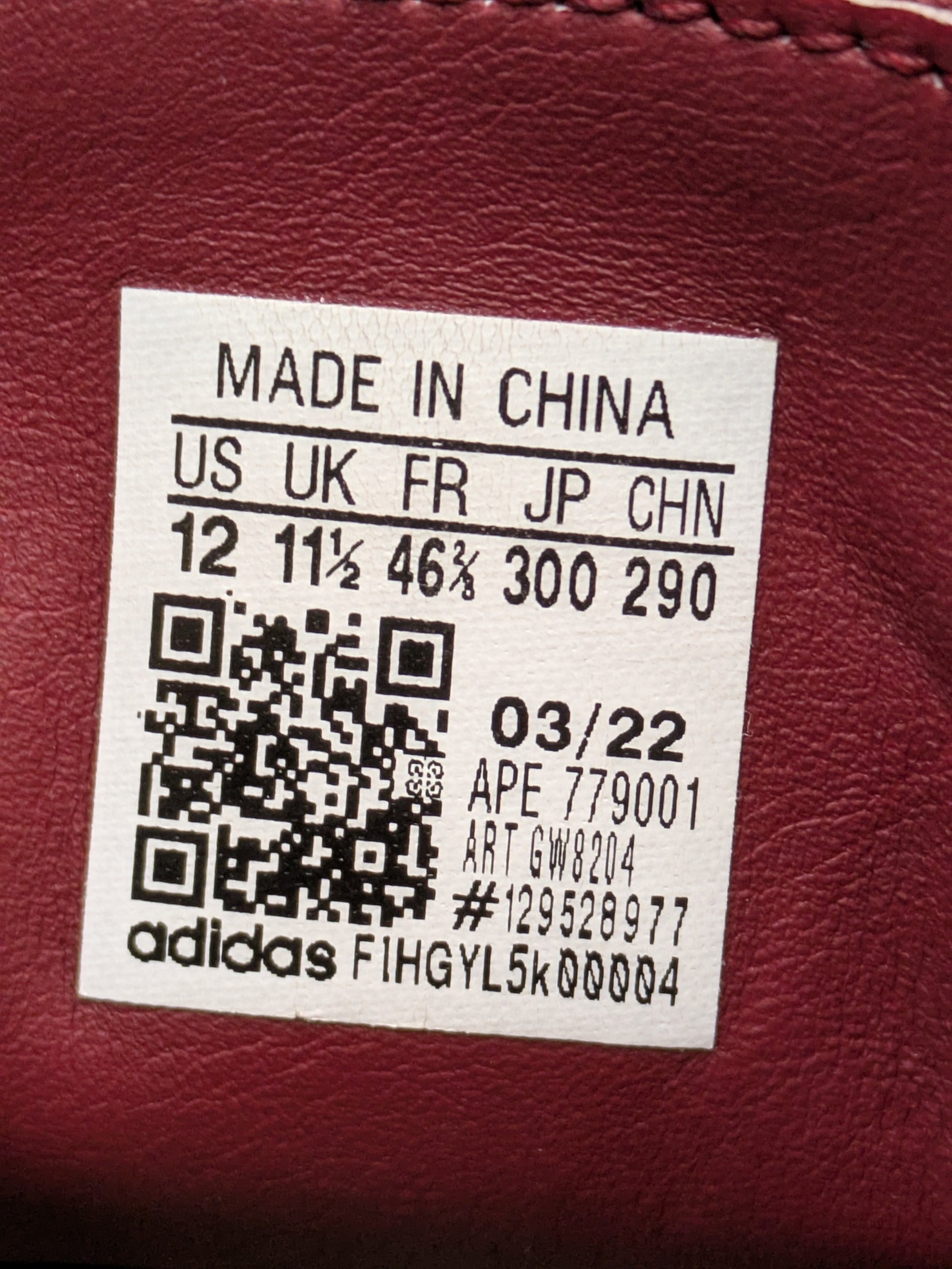 Adidas Tobacco Gruen Size 11.5 Casual Station