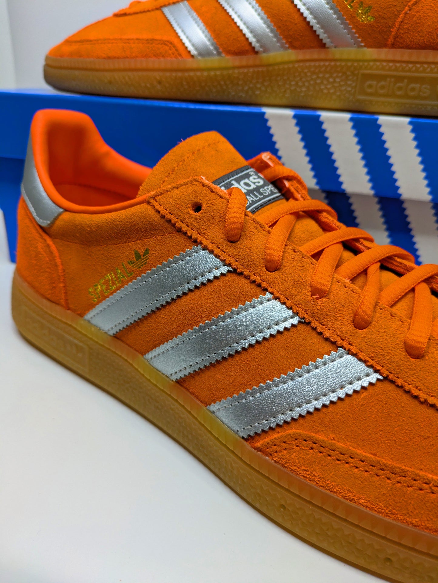 Adidas Handball Spezial Orange and Silver Casual Station
