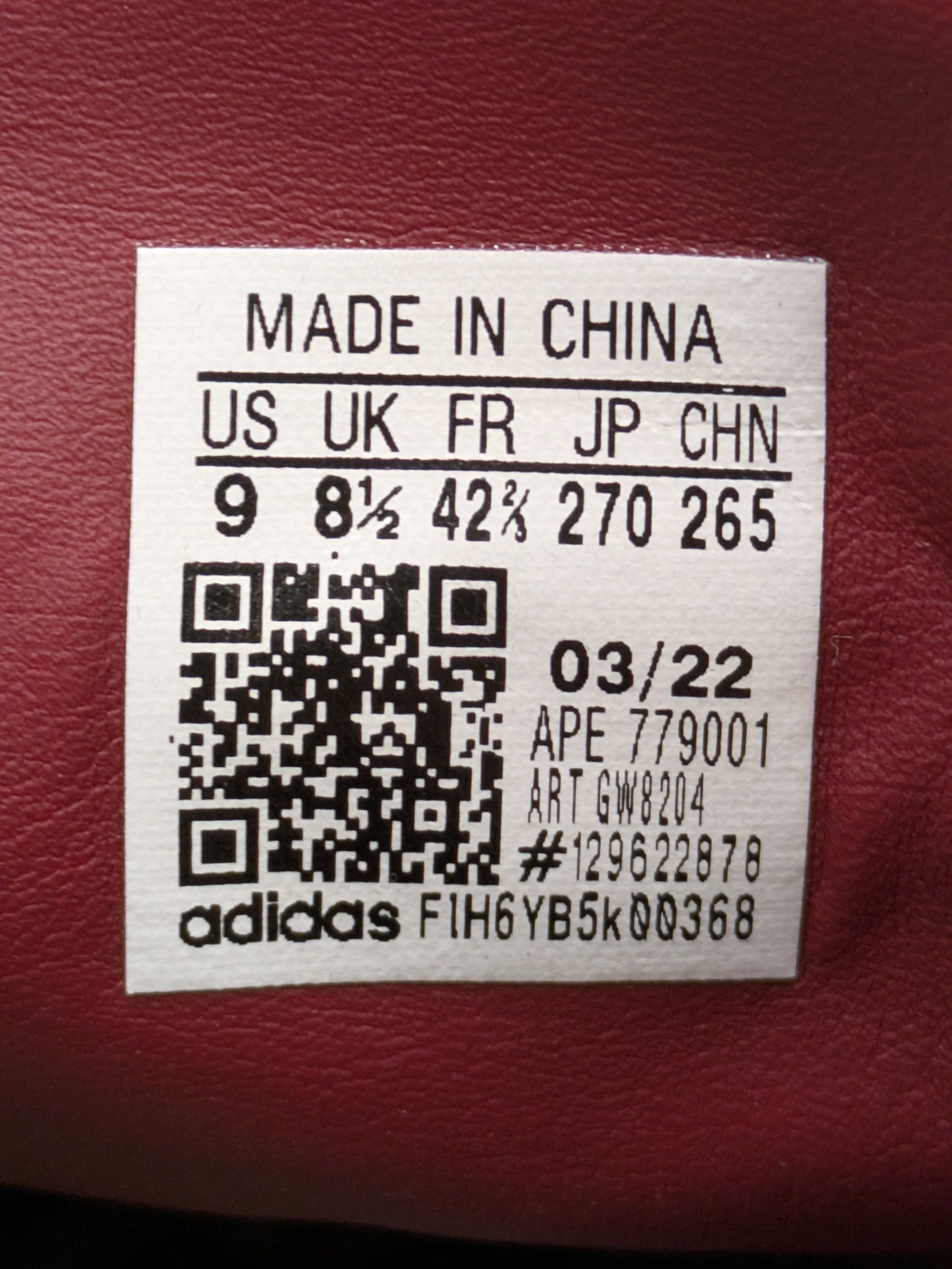 Adidas Tobacco Gruen Size 8.5 Casual Station